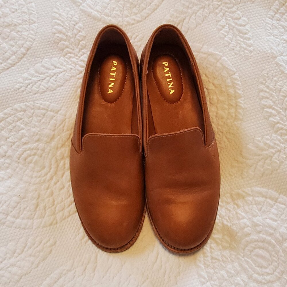 Patina (Portland Leather) Rounded Toe Loafers, Size 8